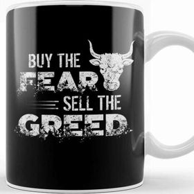 Baskı Dükkanı Vintage Buy The Fear Sell The Greed Investing Kupa Bardak