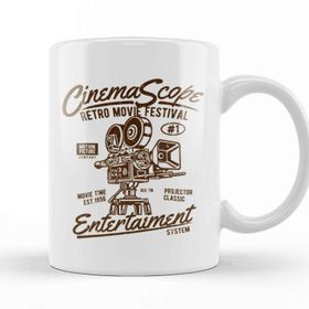 Baskı Dükkanı Vintage Cinemascope Retro Movie Festival Kupa Bardak