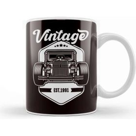 Baskı Dükkanı Vintage Classic Old Hot Rod Cars Automobile Muscle Garage Kupa Bardak