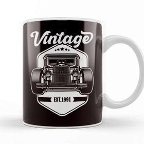 Baskı Dükkanı Vintage Classic Old Hot Rod Cars Automobile Muscle Garage Kupa Bardak