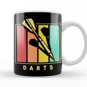 Baskı Dükkanı Vintage Darts Arrow Retro Dartboard Bullseye Pub Sports Aim Kupa Bardak