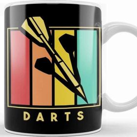 Baskı Dükkanı Vintage Darts Arrow Retro Dartboard Bullseye Pub Sports Aim Kupa Bardak