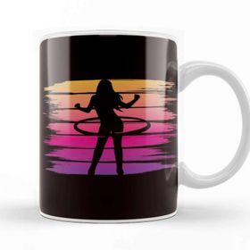 Baskı Dükkanı Vintage Hula Hoop Girl Hula Hooper Hooping Fitness Sports Kupa