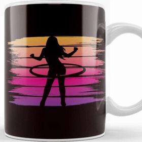 Baskı Dükkanı Vintage Hula Hoop Girl Hula Hooper Hooping Fitness Sports Kupa