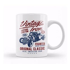 Baskı Dükkanı Vintage Iron Custom Hotrod Kupa Bardak