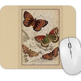 Baskı Dükkanı Vintage Kelebek Tasarım Mouse Pad