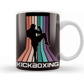 Baskı Dükkanı Vintage Kickboxier Retro Kickboxer Fighter Martial Arts Mma Porselen Beyaz Kupa Bardak