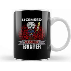 Baskı Dükkanı Vintage Licensed Zombie Hunter Skeleton Halloween Kupa