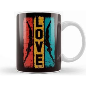Baskı Dükkanı Vintage Love Swimming Retro Swimmer Girl Dive Water Sports Kupa