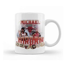 Baskı Dükkanı Vintage Mj Michael Jordan Porselen Beyaz Kupa Bardak