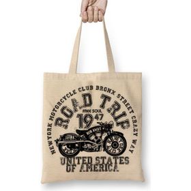 Baskı Dükkanı Vintage Motosiklet Bez Çanta