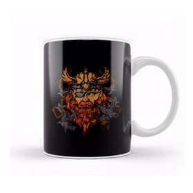 Baskı Dükkanı Vintage Odin &amp; Ravens Norse Mythology Distressed Kupa