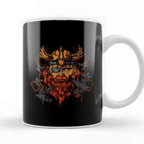 Baskı Dükkanı Vintage Odin &amp; Ravens Norse Mythology Distressed Kupa
