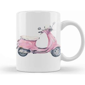 Baskı Dükkanı Vintage Pink Vespa Retro Scooter Kupa