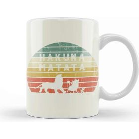Baskı Dükkanı Vintage Retro Sunset Disneyland Hakuna Matata Kupa