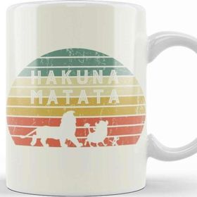 Baskı Dükkanı Vintage Retro Sunset Disneyland Hakuna Matata Kupa