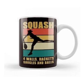 Baskı Dükkanı Vintage Squash Player Racket Indoor Tennis Match Trainer Kupa