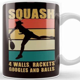 Baskı Dükkanı Vintage Squash Player Racket Indoor Tennis Match Trainer Kupa