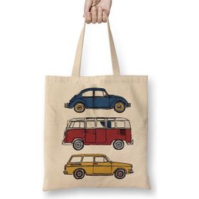 Baskı Dükkanı Vintage Volkswagen Bez Çanta