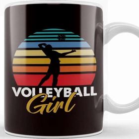 Baskı Dükkanı Vintage Volleyball Girl Ball Sports Player Beach Volleyball Kupa