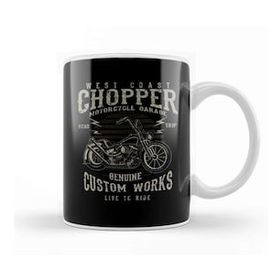 Baskı Dükkanı Vintage West Coast Chopper Motorcycle Garage Kupa
