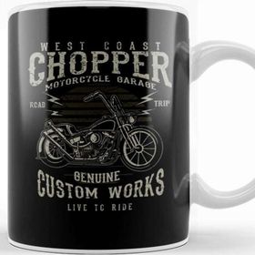 Baskı Dükkanı Vintage West Coast Chopper Motorcycle Garage Kupa
