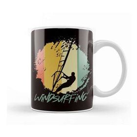 Baskı Dükkanı Vintage Windsurfing Retro Windsurfer Sailboarding Ocean Wave Kupa