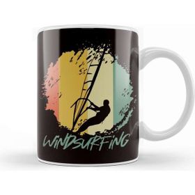 Baskı Dükkanı Vintage Windsurfing Retro Windsurfer Sailboarding Ocean Wave Kupa