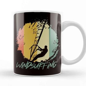 Baskı Dükkanı Vintage Windsurfing Retro Windsurfer Sailboarding Ocean Wave Kupa