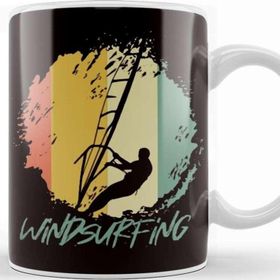 Baskı Dükkanı Vintage Windsurfing Retro Windsurfer Sailboarding Ocean Wave Kupa