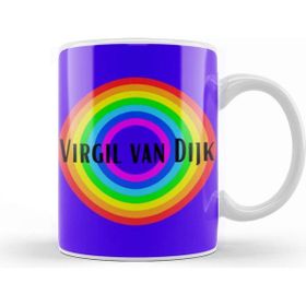 Baskı Dükkanı Virgil Van Dijk Vintage Retro Rainbow Style Kupa