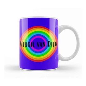 Baskı Dükkanı Virgil Van Dijk Vintage Retro Rainbow Style Kupa