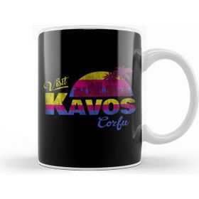 Baskı Dükkanı Visit Kavos Sunset Porselen Beyaz Kupa Bardak