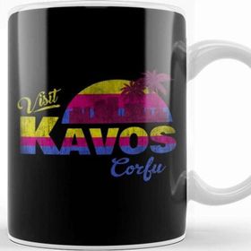 Baskı Dükkanı Visit Kavos Sunset Porselen Beyaz Kupa Bardak