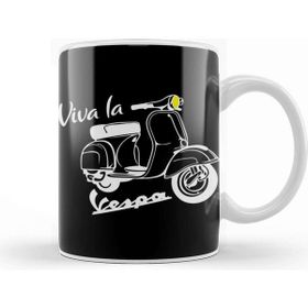 Baskı Dükkanı Viva La Vespa Classic Beyaz Porselen Kupa Bardak