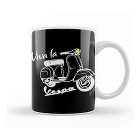 Baskı Dükkanı Viva La Vespa Classic Beyaz Porselen Kupa Bardak