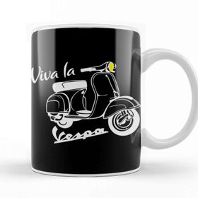 Baskı Dükkanı Viva La Vespa Classic Beyaz Porselen Kupa Bardak