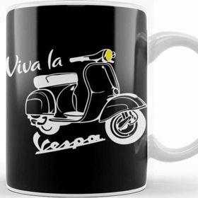 Baskı Dükkanı Viva La Vespa Classic Beyaz Porselen Kupa Bardak