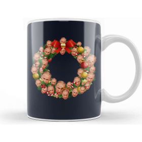 Baskı Dükkanı Vladimir Putin Multiface Christmas Wreath Beyaz Porselen Kupa Bardak