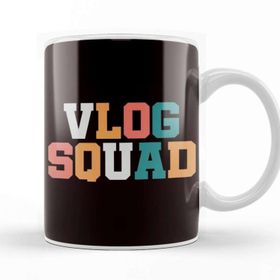 Baskı Dükkanı Vlog Squad Vlogger Vlogging Travel Food Beauty Influencer Beyaz Porselen Kupa Bardak