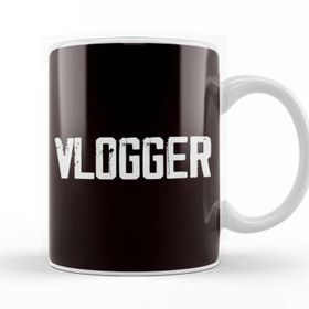 Baskı Dükkanı Vlogger Travel Food Beauty Vlog Vlogging Videographer Story Beyaz Porselen Kupa Bardak