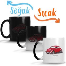 Baskı Dükkanı Volkswagen Old Beetle Sihirli Porselen Kupa