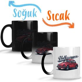 Baskı Dükkanı Volkswagen Old Beetle Sihirli Porselen Kupa