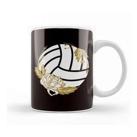 Baskı Dükkanı Volleyball Ball Sports Flower Team Coach Beach Volleyball Beyaz Porselen Kupa Bardak