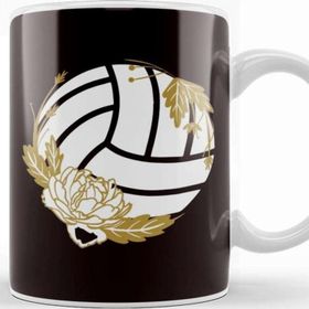 Baskı Dükkanı Volleyball Ball Sports Flower Team Coach Beach Volleyball Beyaz Porselen Kupa Bardak