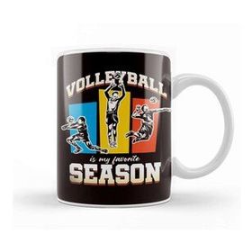 Baskı Dükkanı Volleyball Favorite Season Ball Sports Volleyball Player Beyaz Porselen Kupa Bardak