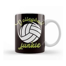 Baskı Dükkanı Volleyball Junkie Ball Sports Beach Volleyball Player Setter Beyaz Porselen Kupa Bardak