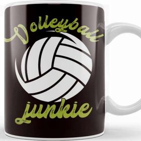 Baskı Dükkanı Volleyball Junkie Ball Sports Beach Volleyball Player Setter Beyaz Porselen Kupa Bardak