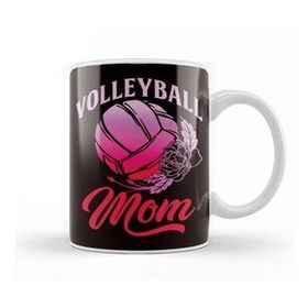 Baskı Dükkanı Volleyball Mom Mother Beach Volleyball Player Son Daughter Beyaz Porselen Kupa Bardak