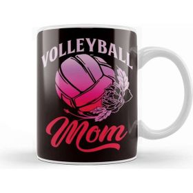 Baskı Dükkanı Volleyball Mom Mother Beach Volleyball Player Son Daughter Beyaz Porselen Kupa Bardak